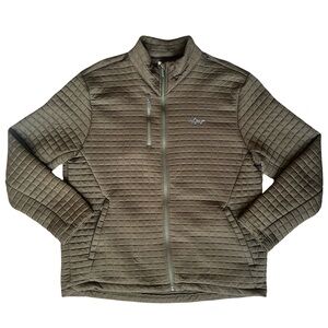 Greg Norman Quilted Brown Zip Sweater 3 zipper Men’s Large jacket